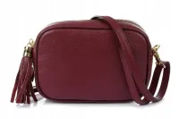 torebka listonoszka z frędzlem skórzana