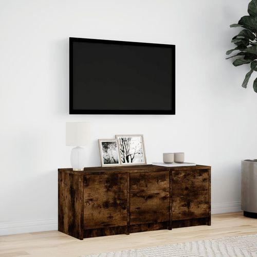 Szafka pod TV z LED, przydymiony dąb, 97x34x40 cm na Arena.pl