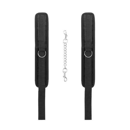 ouch! regulowane mankiety na kostki z aksamitu, zapięcie na rzep, czarne na Arena.pl