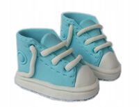 Buciki cukrowe na tort niebieskie chrzest roczek