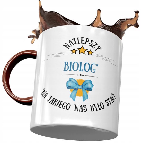 Kubek Bordowy Dla Biologa Najlepszy Biolog Z Nadrukiem Ze Zdjęciem zdjęcie 1
