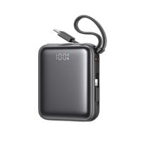 powerbank 10000mah 22.5w z wbudowanymi kablami usb-c lightning - czarny