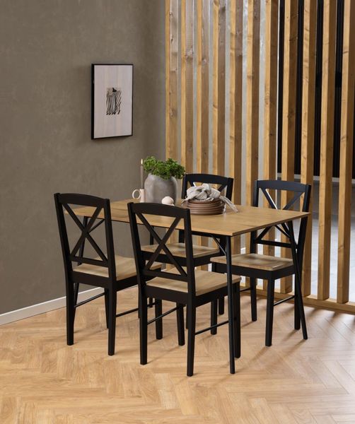 Stół Peru 120x80cm dąb/czarny zdjęcie 2