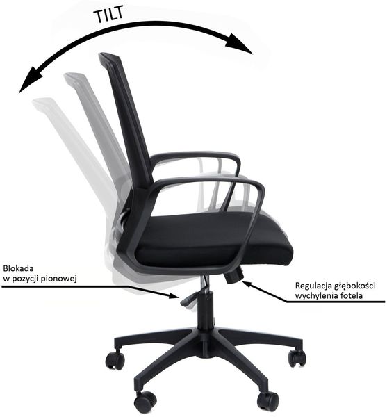 Fotel biurowy 2601 Czarny zdjęcie 3