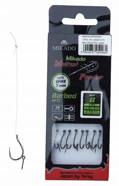 Przypon method feeder mikado z igłą 6 0.25 mf13 zdjęcie 1