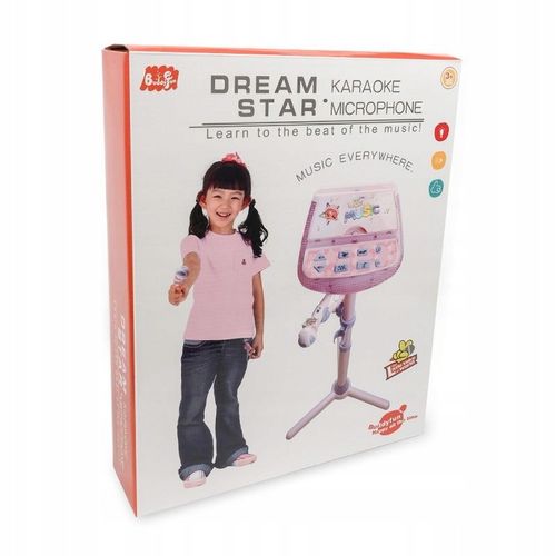 ZESTAW KARAOKE DLA DZIECI ODTWARZACZ MP3 MIKROFON STATYW NN KSET na Arena.pl