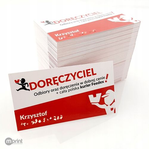 WIZYTÓWKI DWUSTRONNE 500 SZT, DRUK WIZYTÓWEK, SZTYWNE, GRUBE, KREDA 350g na Arena.pl