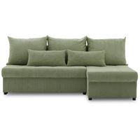 Narożnik uniwersalny, sztruksowy, LUMARO, 203x142x75, oliwkowy | TYLETEGOTU