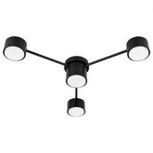 CZARNA LAMPA SUFITOWA LED GULIVER 4X GX53 12W STAL PC IP20