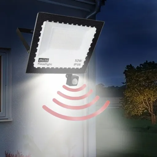 HALOGEN LED 50W NAŚWIETLACZ SLIM CZUJNIK RUCHU ZEWNĘTRZNY DO MAGAZYNU zdjęcie 7