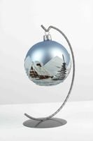 Jasno Niebieska Matowa Bombka na Boże Narodzenie na Stojaku 80