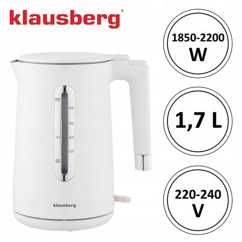Czajnik elektryczny Klausberg KB-7890 1.7L stal 304 biały filtr 2200W na Arena.pl