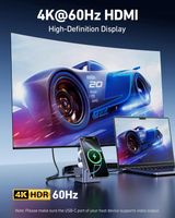 Benfei HUB USB-C 4w1 HDMI z ładowarką bezprzewodową MagSafe 15W