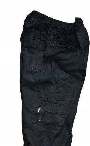 Męskie Czarne płócienne bojówki pas 100cm roz. XL na Arena.pl