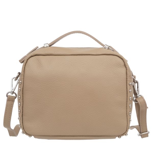 VERA PELLE torebka skórzana kuferek listonoszka z paskiem V167 camel zdjęcie 5