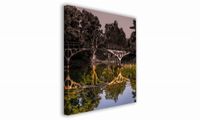 OBRAZ NA PŁÓTNIE 068 Most w lesie 60x60cm