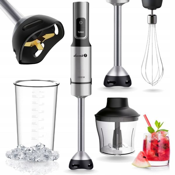 4w1 SUPER MOCNY BLENDER RĘCZNY WIELOFUNKCYJNY MIKSER TYTANOWE OSTRZA 1500W zdjęcie 1