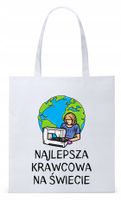 Dla Krawca Krawcowej Torba Eco Biała Shopper Z Nadrukiem Ze Zdjęciem
