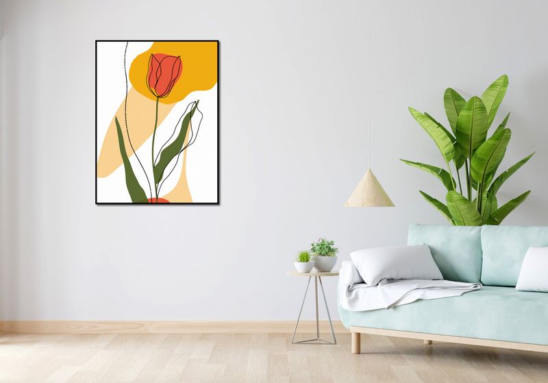 Plakat 75x100cm Przerysowany Tulipan zdjęcie 4