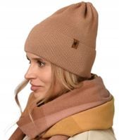 CZAPKA damska prążek ciepła Polski produkt jesień zima kolory przejściowa