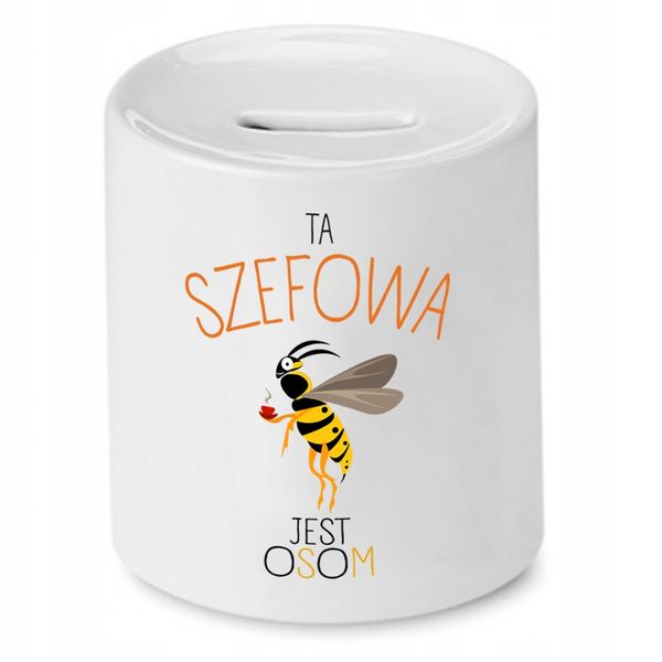 Skarbonka Dla Szefa Jest Osom Prezent Z Nadrukiem Ze Zdjęciem zdjęcie 1