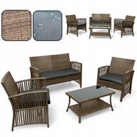 ZESTAW MEBLI OGRODOWYCH NM-02 MTG MEBLE OGRODOWE TECHNORATTAN BRĄZ JASNY