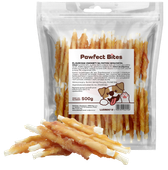 Smaczki przysmaki dla psa kurczak owinięty na wołowinie 500g PAWFECT BITES