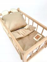 DUŻA KOŁYSKA ŁÓŻECZKO DLA LALEK Z PIĘKNĄ POŚCIELKĄ