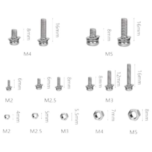 Zestaw śrubek 174 szt. śruby stożkowe nakrętki M2 M3 M4 na Arena.pl