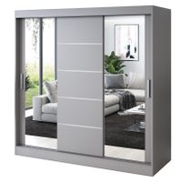 Szafa Przesuwna 200cm RALF Antracyt Garderoba RÓŻNE KONFIGURACJE