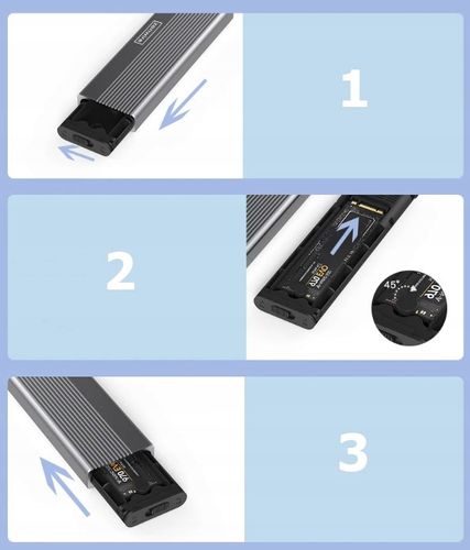 Obudowa Dysku SSD Adapter m.2 SATA NGFF USB-C USB 3.0 Kieszeń na dysk m2 na Arena.pl