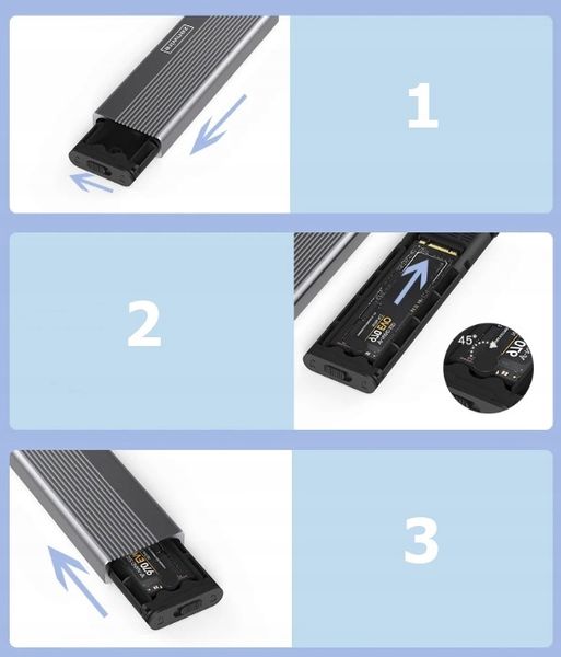 Obudowa Dysku SSD Adapter m.2 SATA NGFF USB-C USB 3.0 Kieszeń na dysk m2 zdjęcie 12