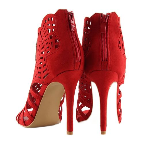 Botki ażurowe open toe czerwone M286 Red r.40 na Arena.pl
