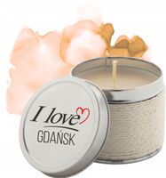 Pamiątkowe świeczki zapachowe NADRUK z nazwą miasta I LOVE GDAŃSK