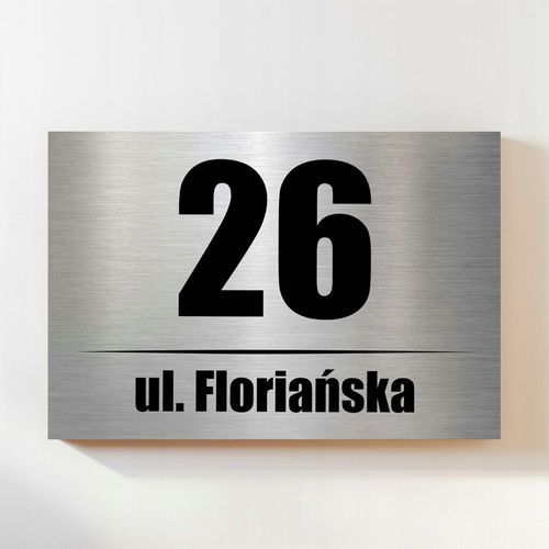 Tabliczka adresowa z numerem domu Tablica NIERDZEWNA Numer na dom 32x21 UV na Arena.pl