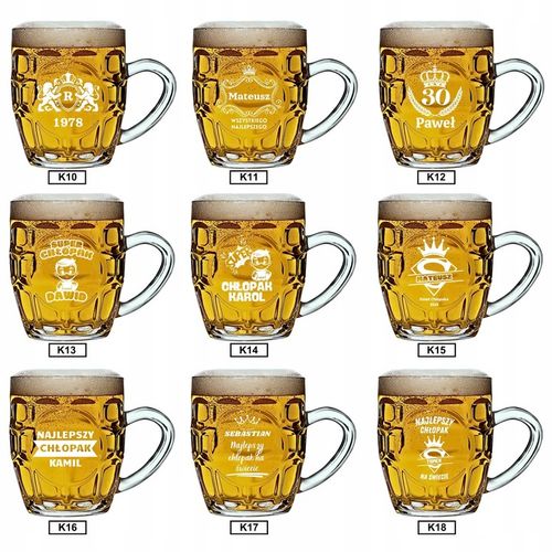 Prezent dla taty chłopaka na święta Kufel do piwa z grawerem + otwieracz na Arena.pl