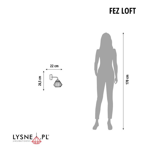 Lampka ścienna z metalowymi elementami FEZ LOFT zdjęcie 3