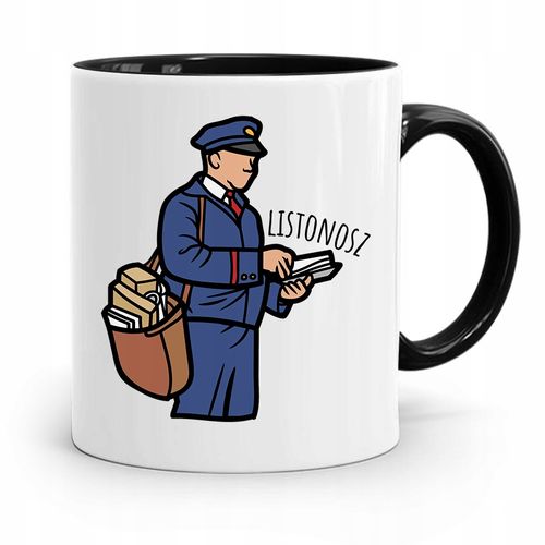 Kubek Czarny Dla Listonosza Listonosz Prezent Z Nadrukiem Ze Zdjęciem na Arena.pl