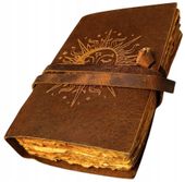 Notes Skórzany Vintage 200 stron - Słońce i Księżyc - Skóra bawola - H038