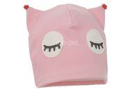 Pupill Sisi czapka dla dziewczynki na wiosnę sowa pudrowy róż 46-48