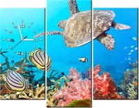 90CM 70 ZEGAR 3 ELEM PODWODNA PANORAMA SCIENNY DRUK