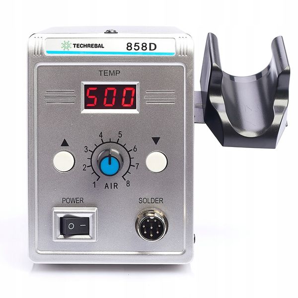STACJA LUTOWNICZA SPAWARKA HOT-AIR 858D 700W 100-500°C ZESTAW TECHREBAL zdjęcie 9
