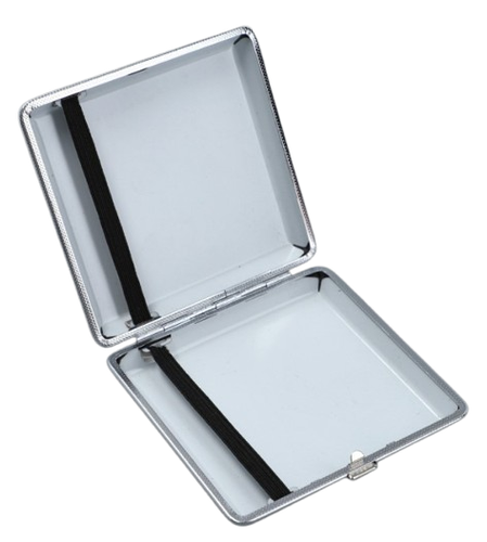 Metalowa Papierośnica Pokryta Ekoskórą na Wzór Tłoczonej Szachownicy Czarna na Arena.pl