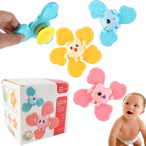 ZESTAW FIDGET SPINNER 3SZT DLA DZIECI Z PRZYSSAWKĄ PREZENT URODZINY ROCZEK na Arena.pl