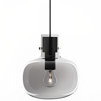 Wisząca lampa industrialna Padre kulista czarna przydymiona