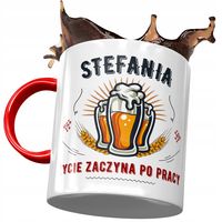 Kubek Czerwony Dla Stefanii Koleżanki Na Prezent Z Nadrukiem Ze Zdjęciem