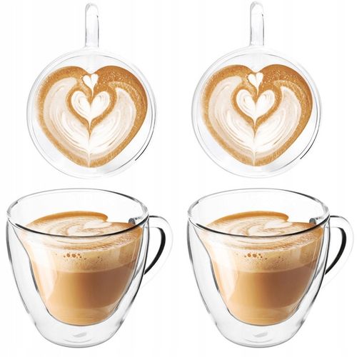 SZKLANKI FILIŻANKI TERMICZNE KUBKI DO HERBATY KAWY GRZAŃCA SERCA 250 ml na Arena.pl