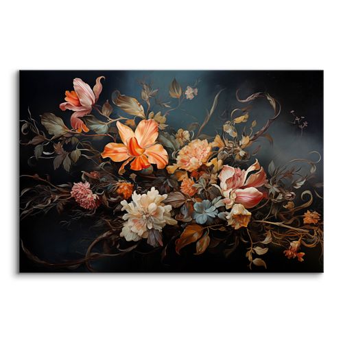 Obraz Do Salonu Tropikalne Kwiaty Liście Natura Abstrakcja 30cm x 20cm na Arena.pl