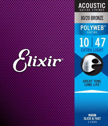 Elixir struny do gitary akustycznej POLYWEB 80/20 Bronze 10-47 na Arena.pl