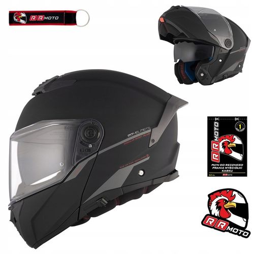 Kask motocyklowy szczękowy MT ATOM 2 SV SOLID MATT BLACK czarny mat GRATISY na Arena.pl